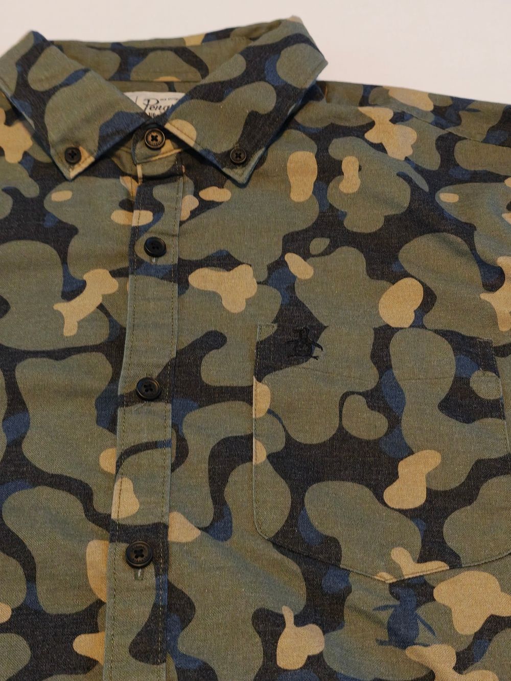 Original Penguin Men's Camo Button-Down Shirt - L - Picture 3 of 4